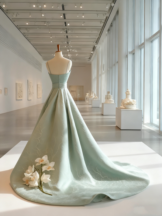 Vibrant A-Line Spaghetti Strap Evening Dresses Textured Prom Dress AP4247