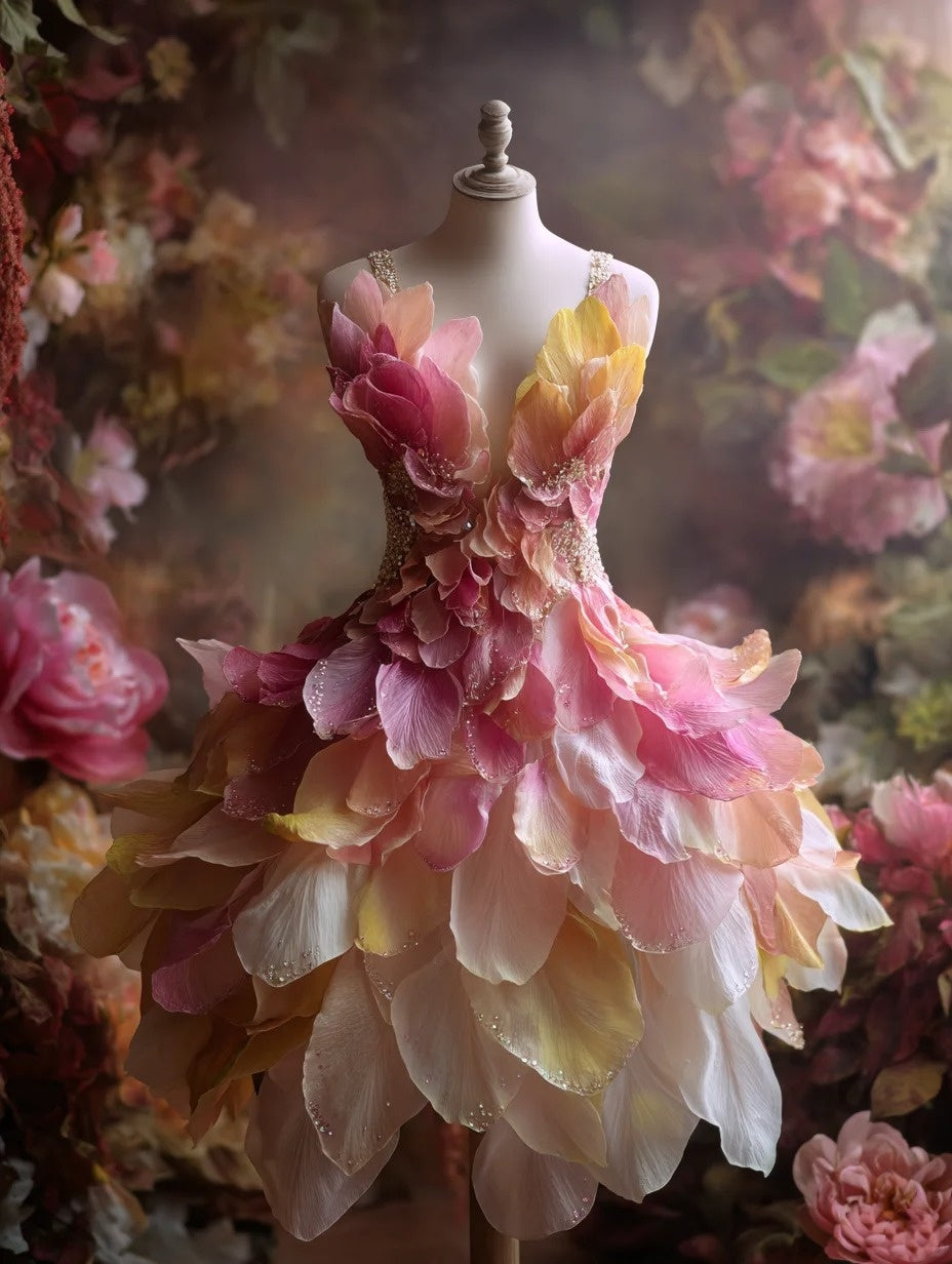 Dopamine Style Spaghetti Strap A-Line Birthday Gowns Sequins Beading Petals Homecoming Dress AP4252