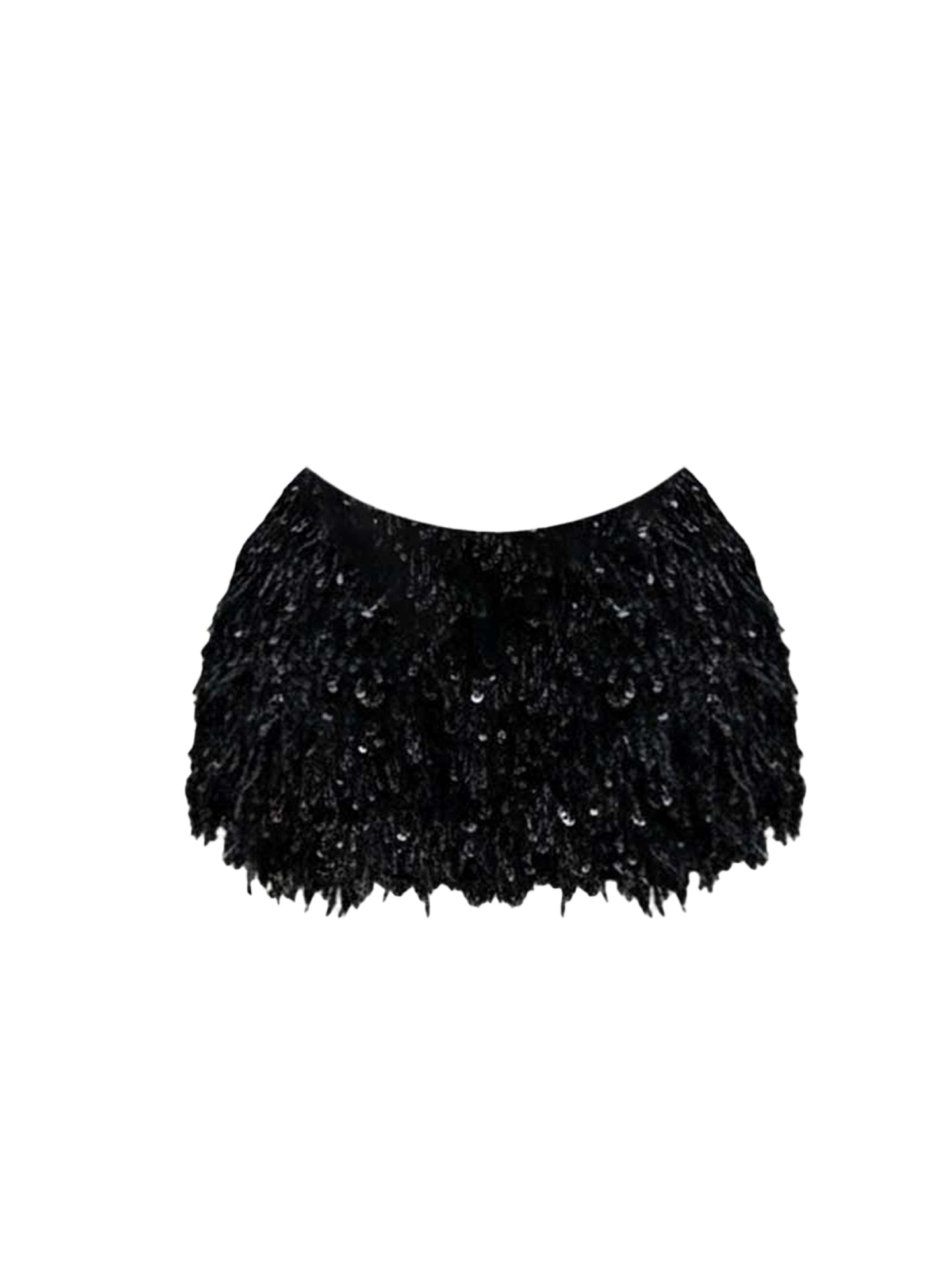 Hottie V Neck Draped Mini Skirt With Sash Sexy Long Sleeve Sequins Fur Trim Bodycon Short Dress AP4271