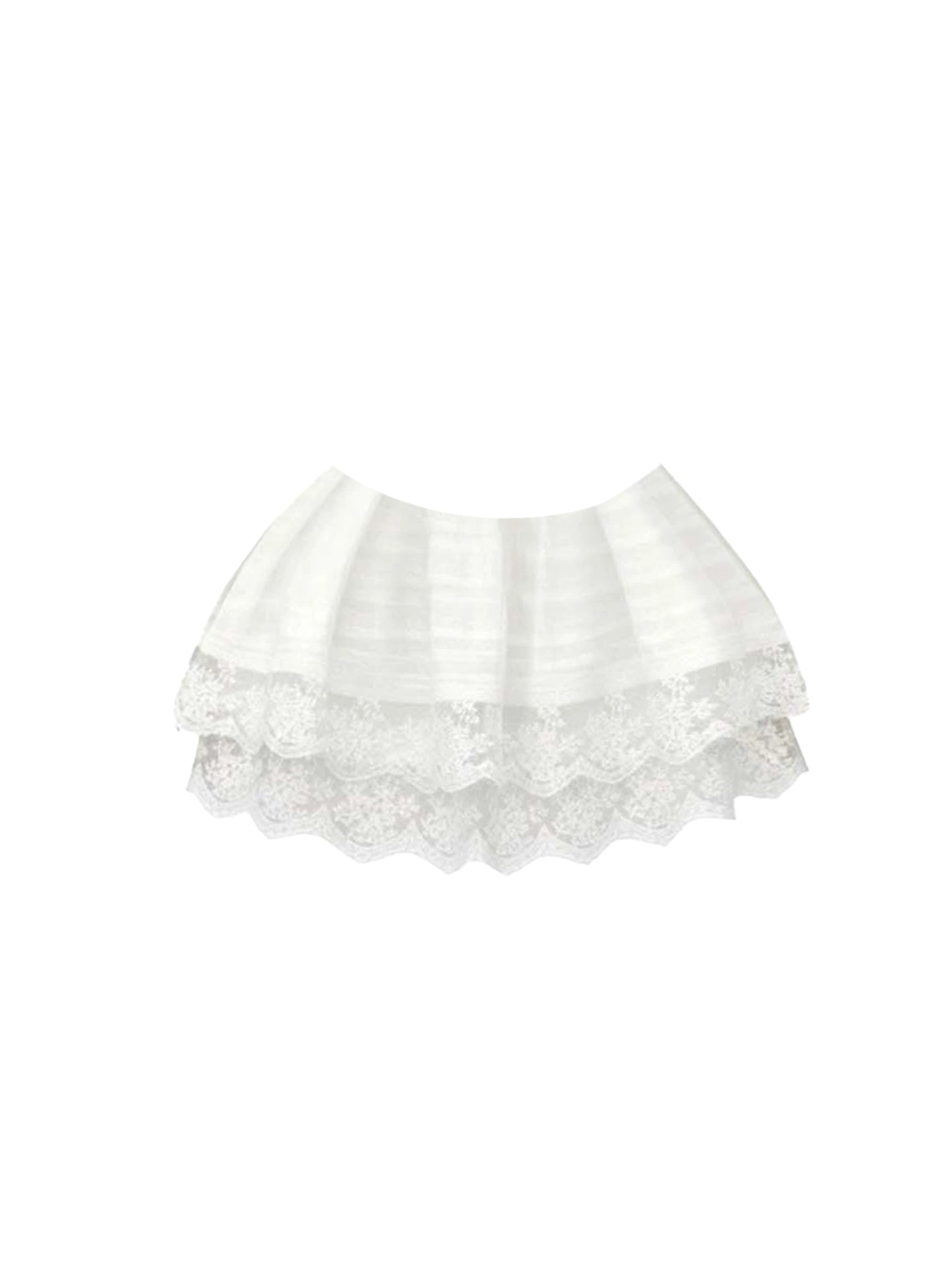 Dramatic White Lace Trim A-Line 2-Piece Set Mini Skirt Dreamy Long Sleeve V Neck Bow Accent Short Dress AP4312
