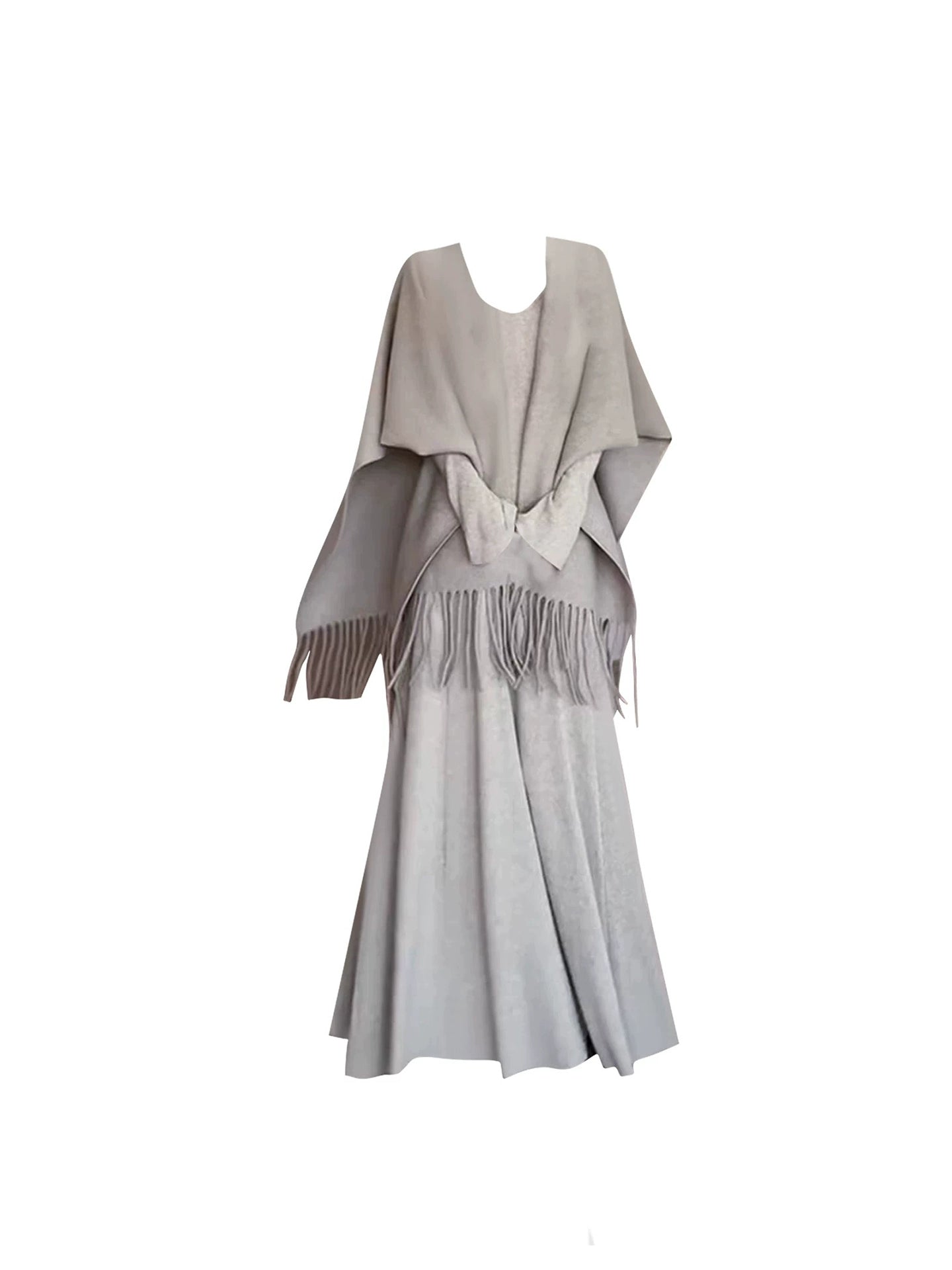 Y2K Style Long Sleeve Jewel Neck Maxi Dress Simple A-Line Knitted Long Dress AP4344