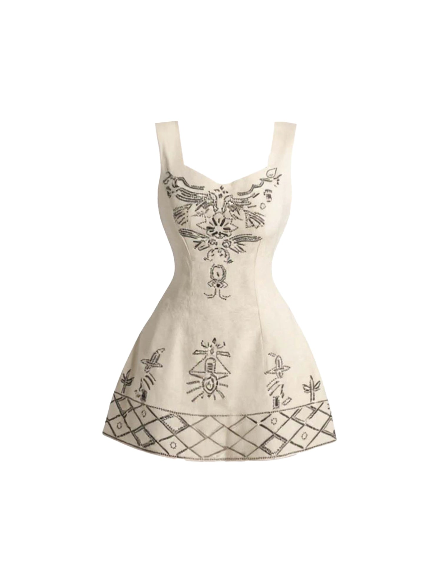 Lovely Spaghetti Strap A-Line Mini Skirt Glittering Sequins Rhinestones Short Dress AP4348