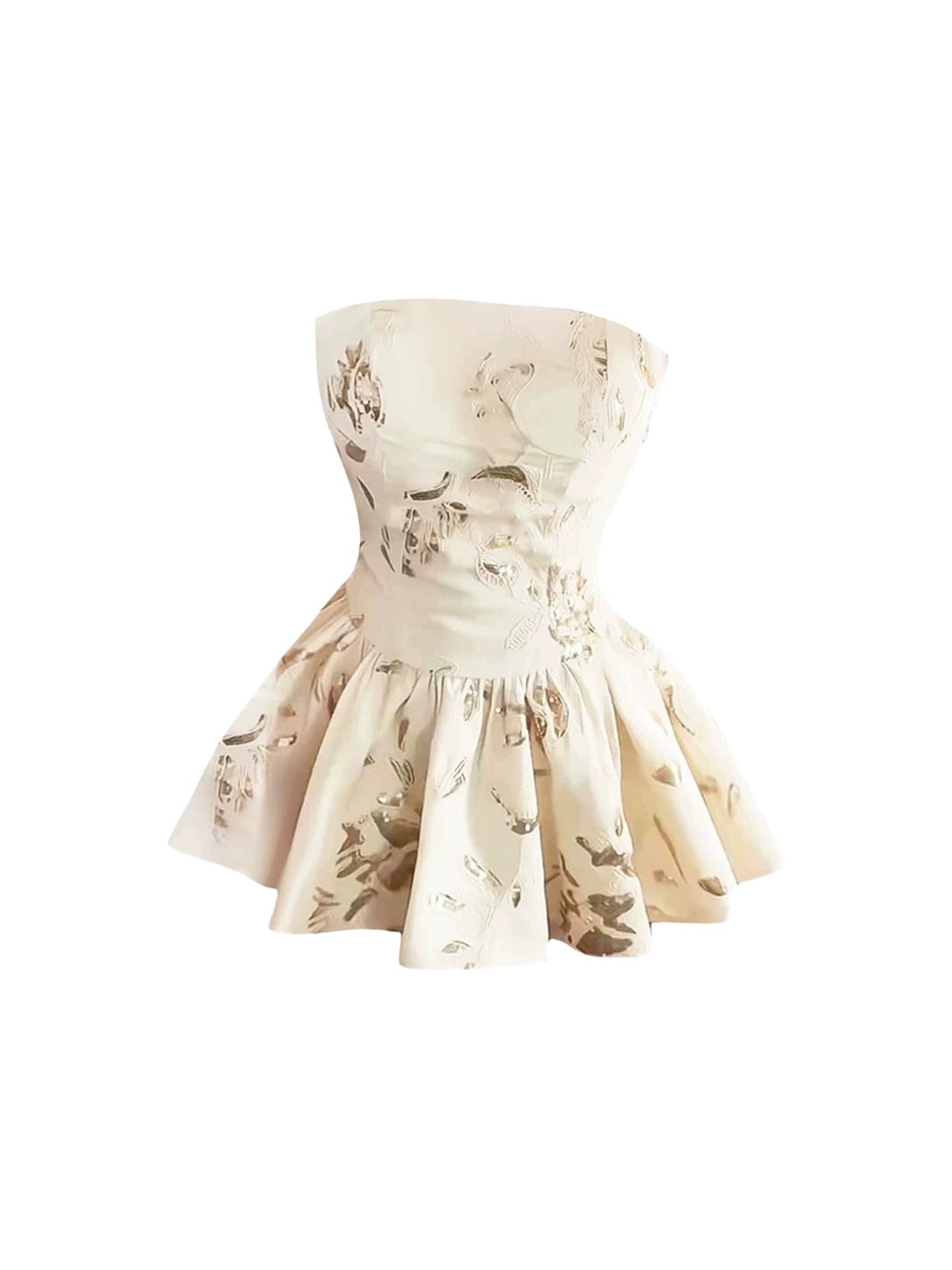 Dreamy A-Line Sequins Design Mini Skirt Vogue Strapless Cinched-Waist Short Dress AP4524