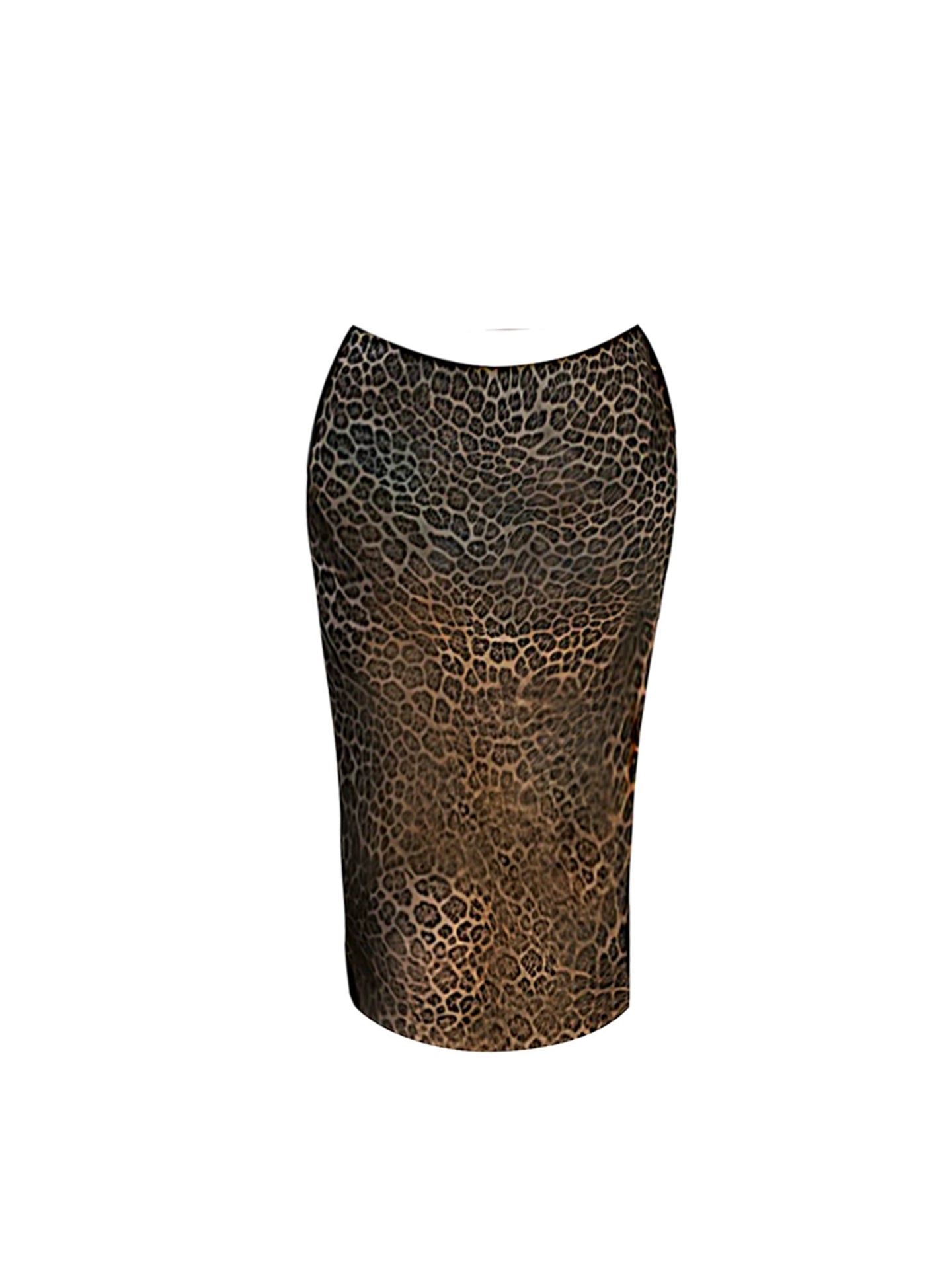 Flattering V Neck Gathered Leopard Print Midi Dress Vintage 2-Piece Set Sheath Long Dress AP4546