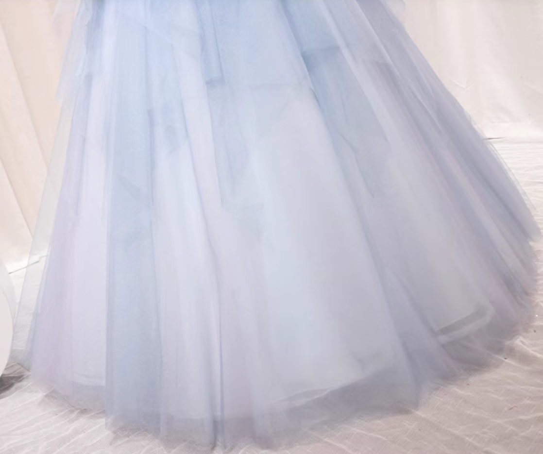 Sweet A-Line Strapless Sweet 16th Evening Dresses Sequins Beading Lace Tulle Prom Dress AP4592