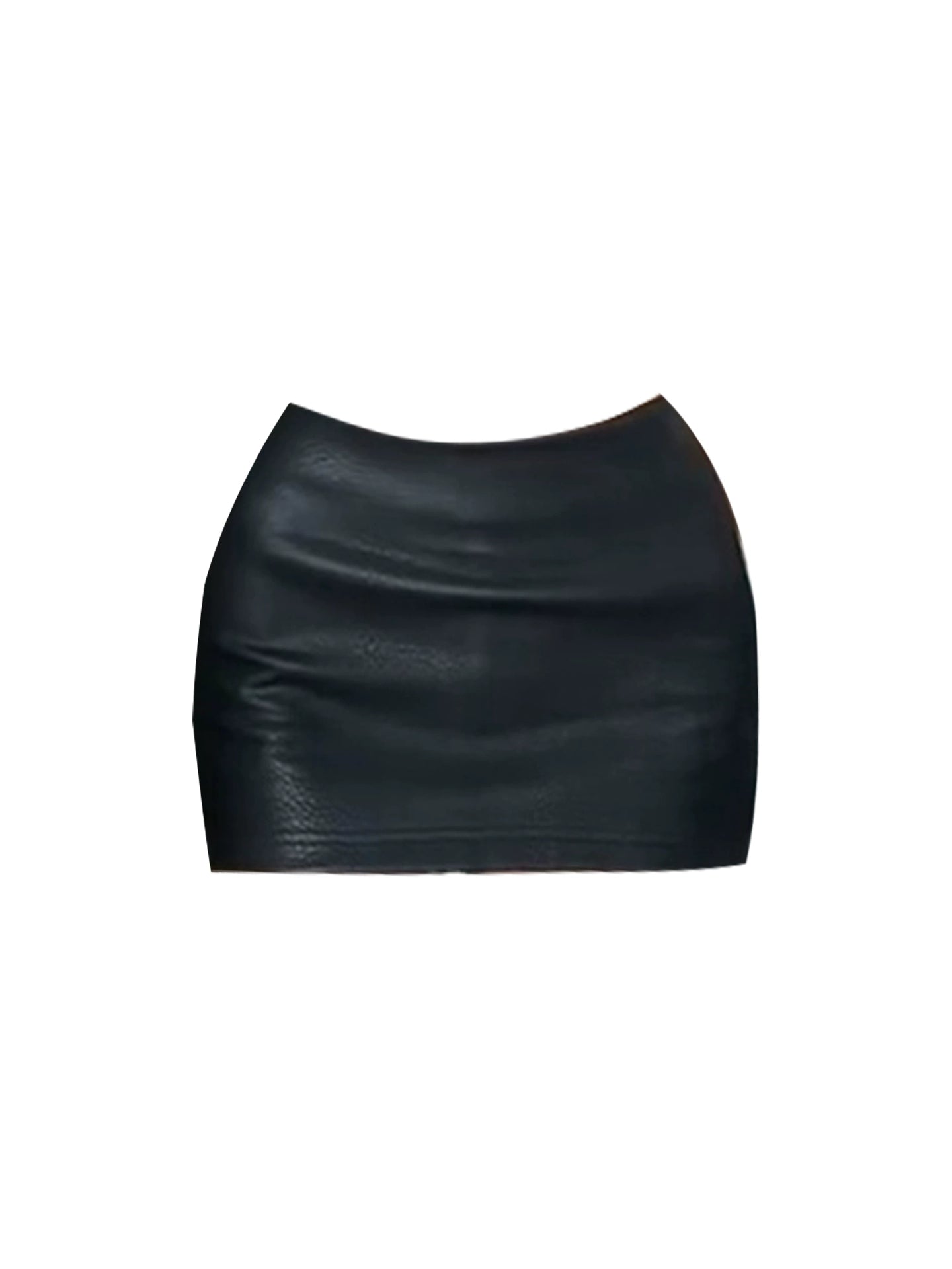 Vogue Mock Neck Two-Piece Black Mini Skirt Casual Cold-Shoulder 3/4 Sleeve Top Leather Sheath Short Dress AP4625