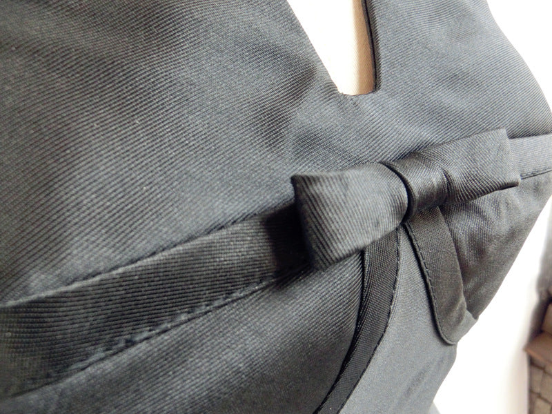Chic A-Line Strapless Birthday Dresses Simple Bows Cutout Black Homecoming Dress AP4728