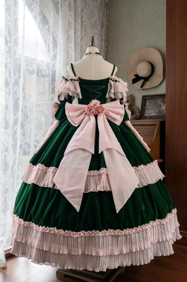 Pretty A-Line Off Shoulder Velvet Sweet 16th Gowns Handmade Flowers Lace Rhinestones Bows Prom Dress AP4766