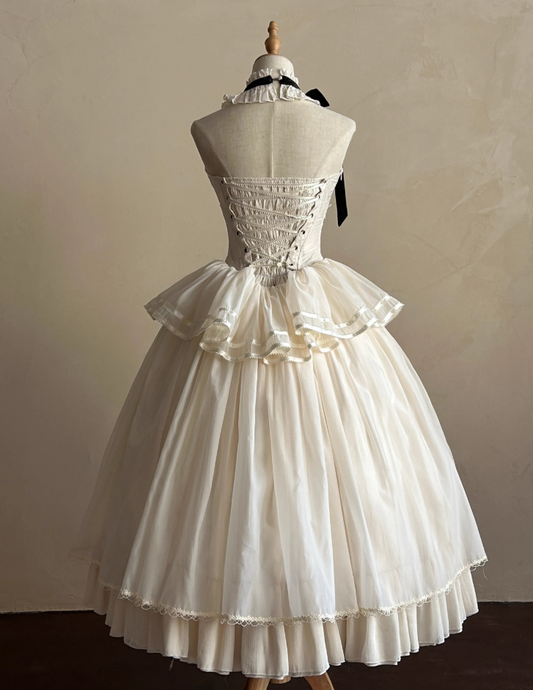 New Tendency Halter Neck A-Line Sweet 16 Gowns Tulle Backless Embroidery Prom Dress AP4775