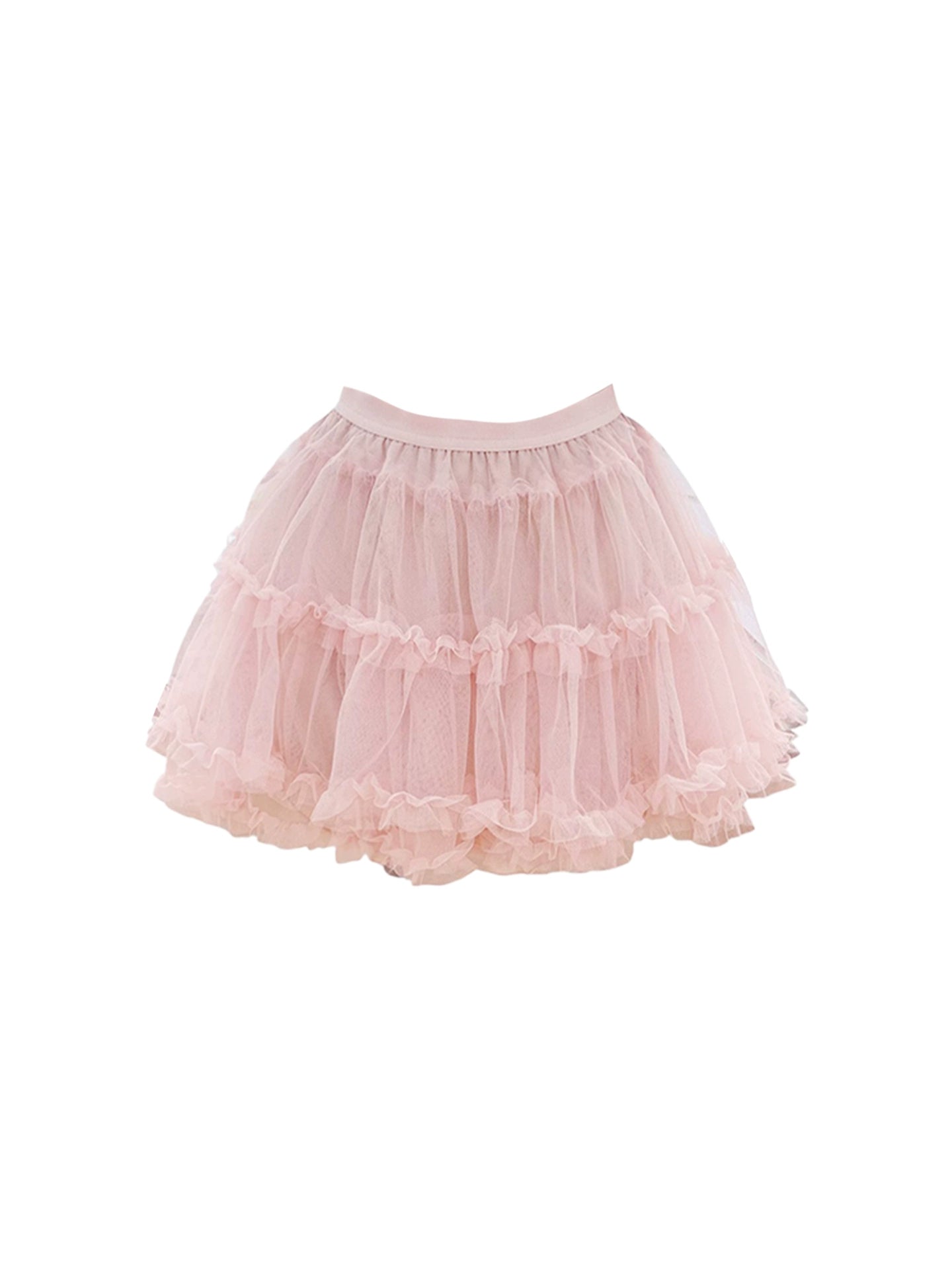 Eye-Catching Lace Ruffle Corset Off-Shoulder Tulle Tiered Mini Skirt Charming Pastel Pink Two-Piece A-Line Short Dress AP4793