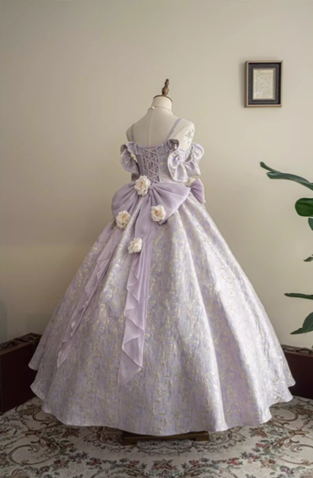 Fantastic A-Line Off Shoulder Sweet 16th Gowns Bows Handmade Flowers Beads Prom Dress AP4805