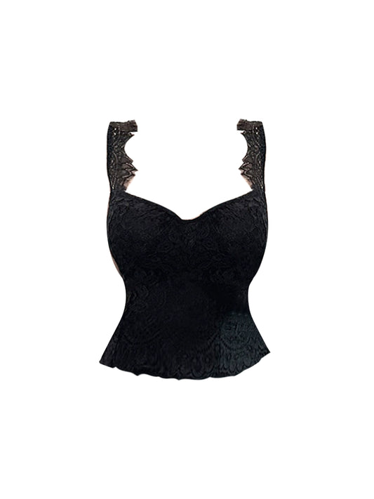 Classical Spaghetti Straps Fitted Pencil Midi Dress Alluring Black 2-Piece Set Lace Sheath Long Dress AP4877