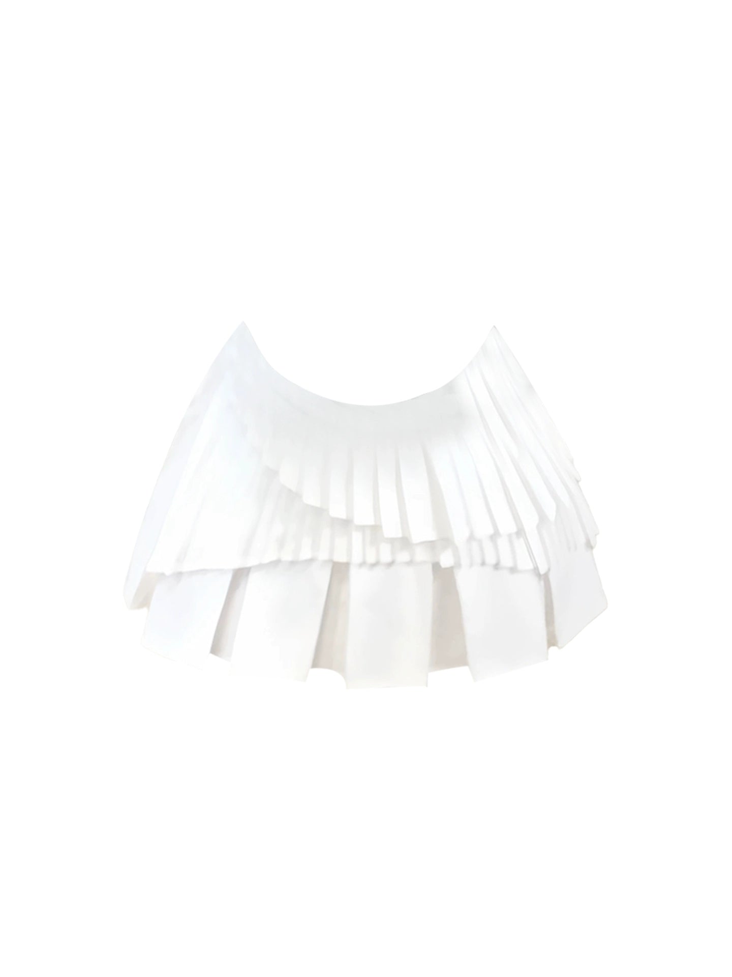 Alluring Sleeveless Collared Corset A-Line Pleated Mini Skirt Chic Black & White 2-Piece Set Lapel Neck Short Dress AP4884