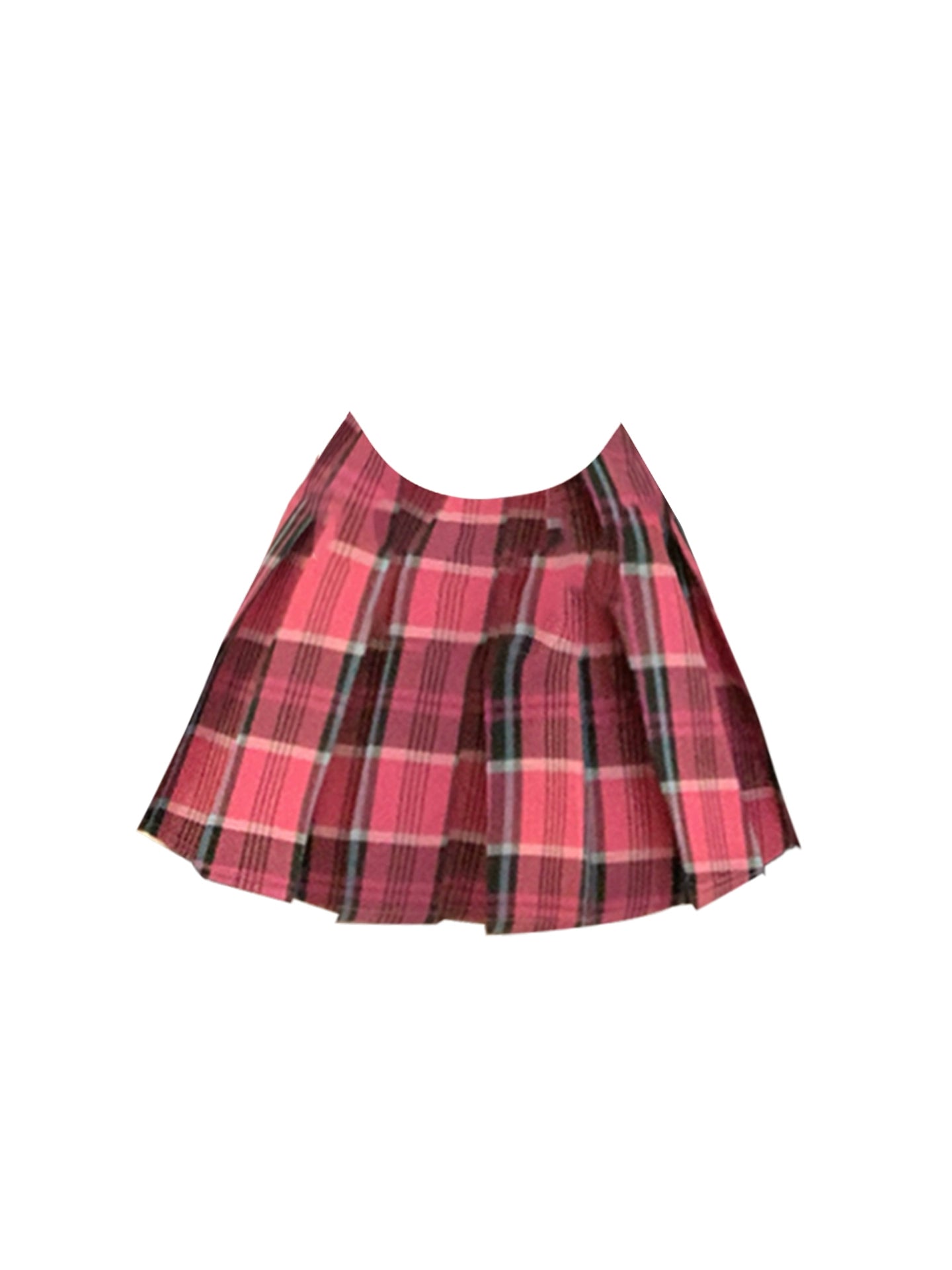 Enchanting White Camisole Corset Spaghetti Strap A-Line Mini Skirt Stylish 2-Piece Set Pink Plaid Bow Ruffle Trim Short Dress AP5007
