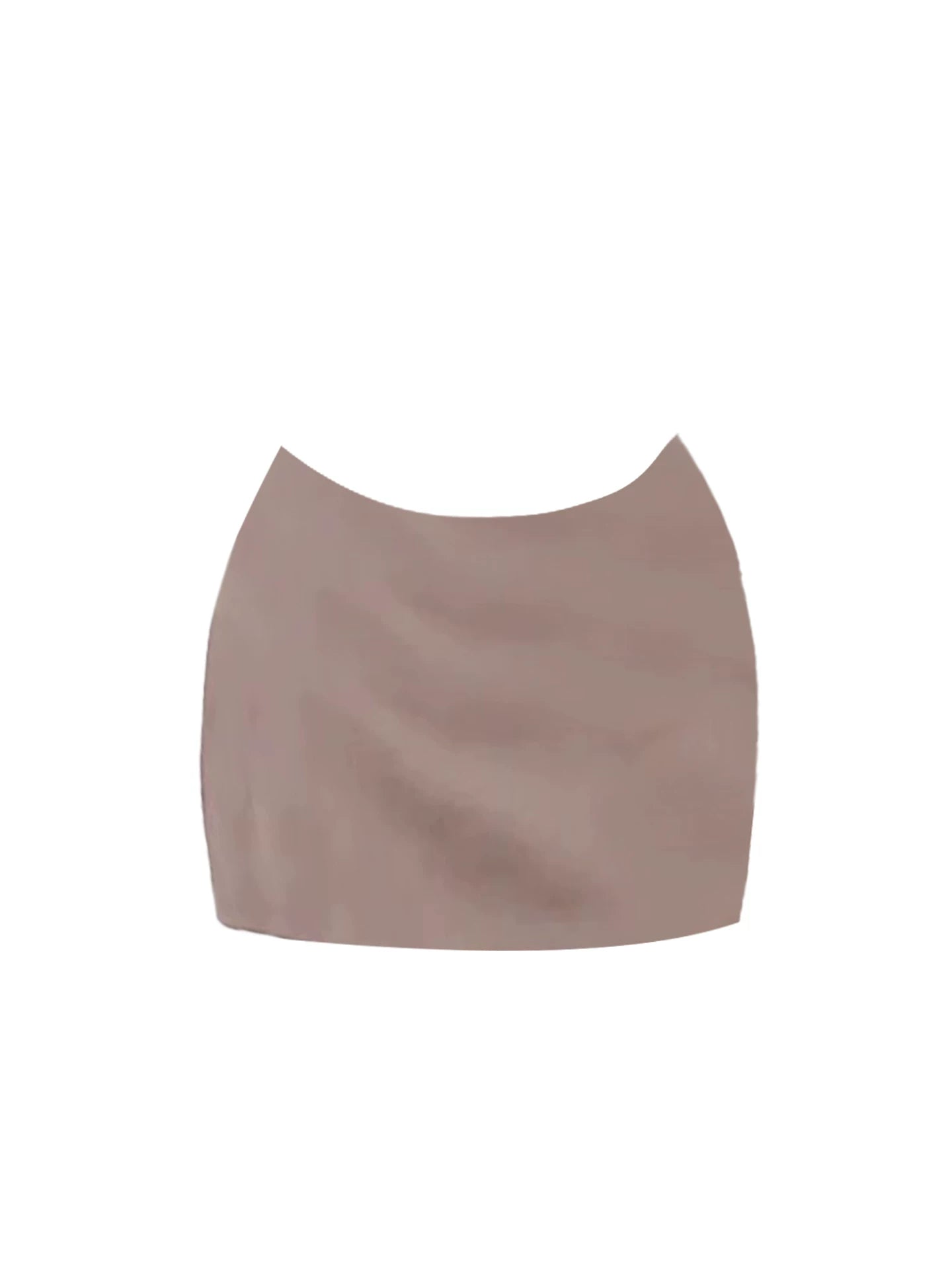 Wonderful Cinched-Waist Crop Top Bodycon Mini Dress Elegant Light Nude Square Neck Short-Sleeve Short Dress AP5253