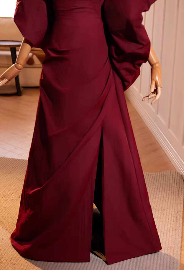 Vogue Strapless A-Line High-Slit Sweet 16th Gowns Red Prom Dress AP5471