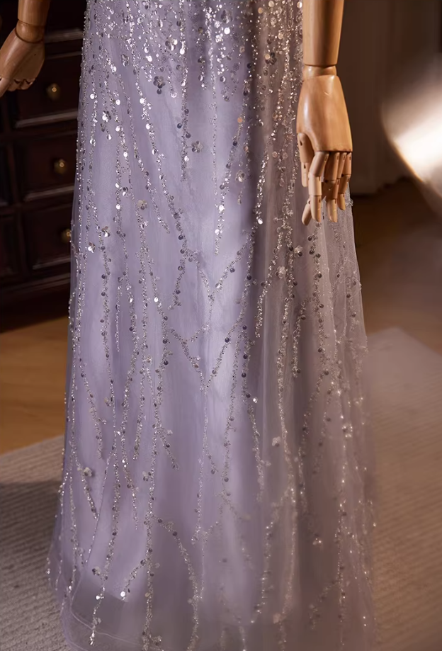 Gen Z Style Off-Shoulder A-Line Sweet 16th Dresses Sequins Tulle Feather Prom Dress AP5479