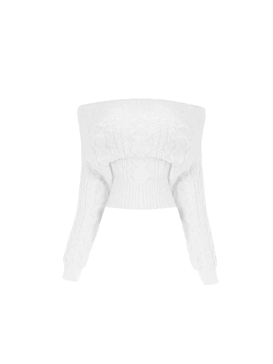 Ethereal Off-Shoulder Sweater Fur Trim Mini Skirt Chic Knit Top 2-Piece Fuzzy Bodycon Short Dress AP5612