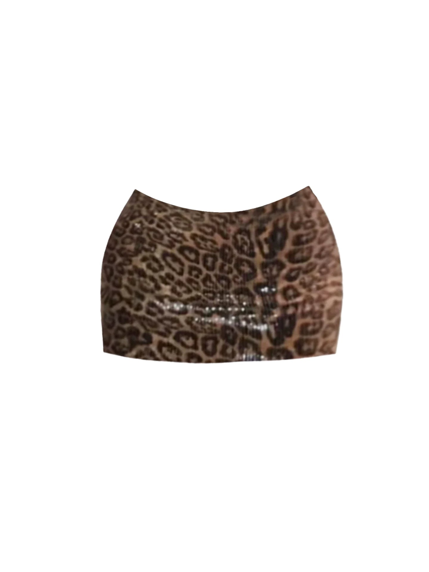 Sheen Black Long-Sleeve Sweetheart Neck Two-Piece Set Mini Skirt Charming Leopard Cutout Bust Sequin Leopard Bodycon Short Dress AP5697