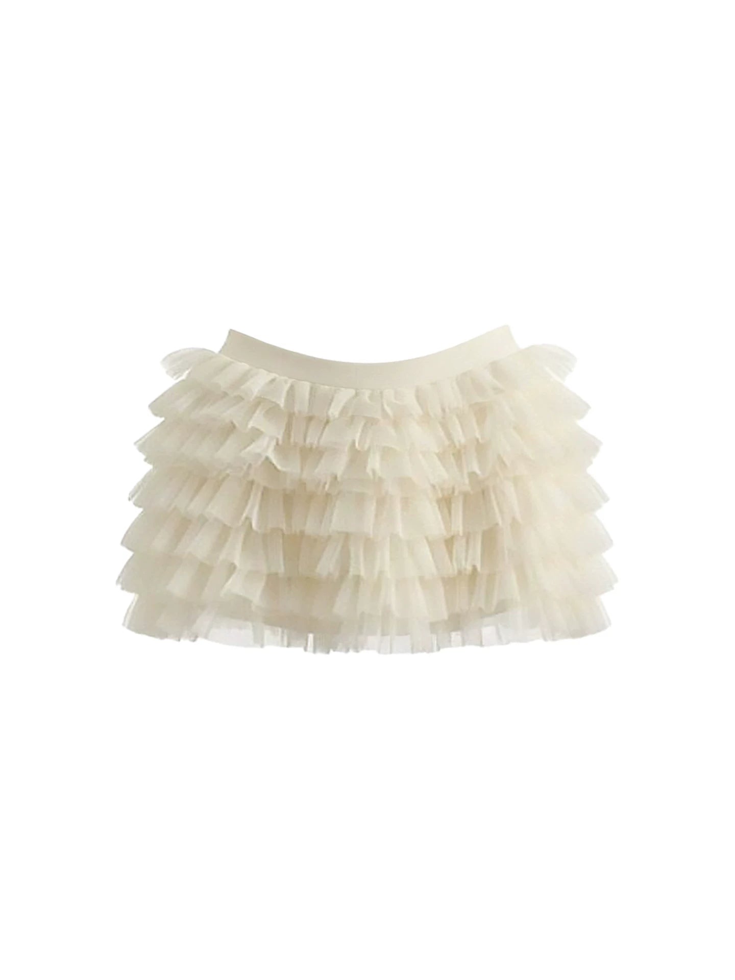 Fitted Ivory Beaded Lace A-Line Mini Skirt Vintage Spaghetti Strap Corset Tiered Tulle Short Dress AP5795