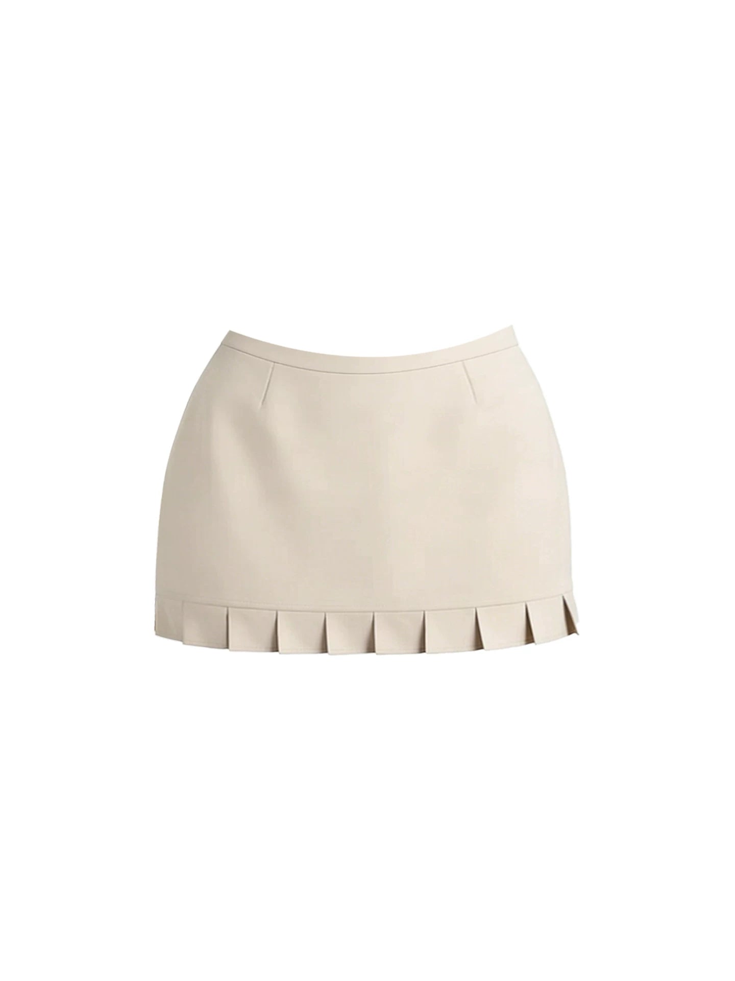 Trendy Cream Strapless Corset Pleated Bodycon Mini Skirt Retro 2-Piece Bow Accent Button Detail Short Dress AP5797