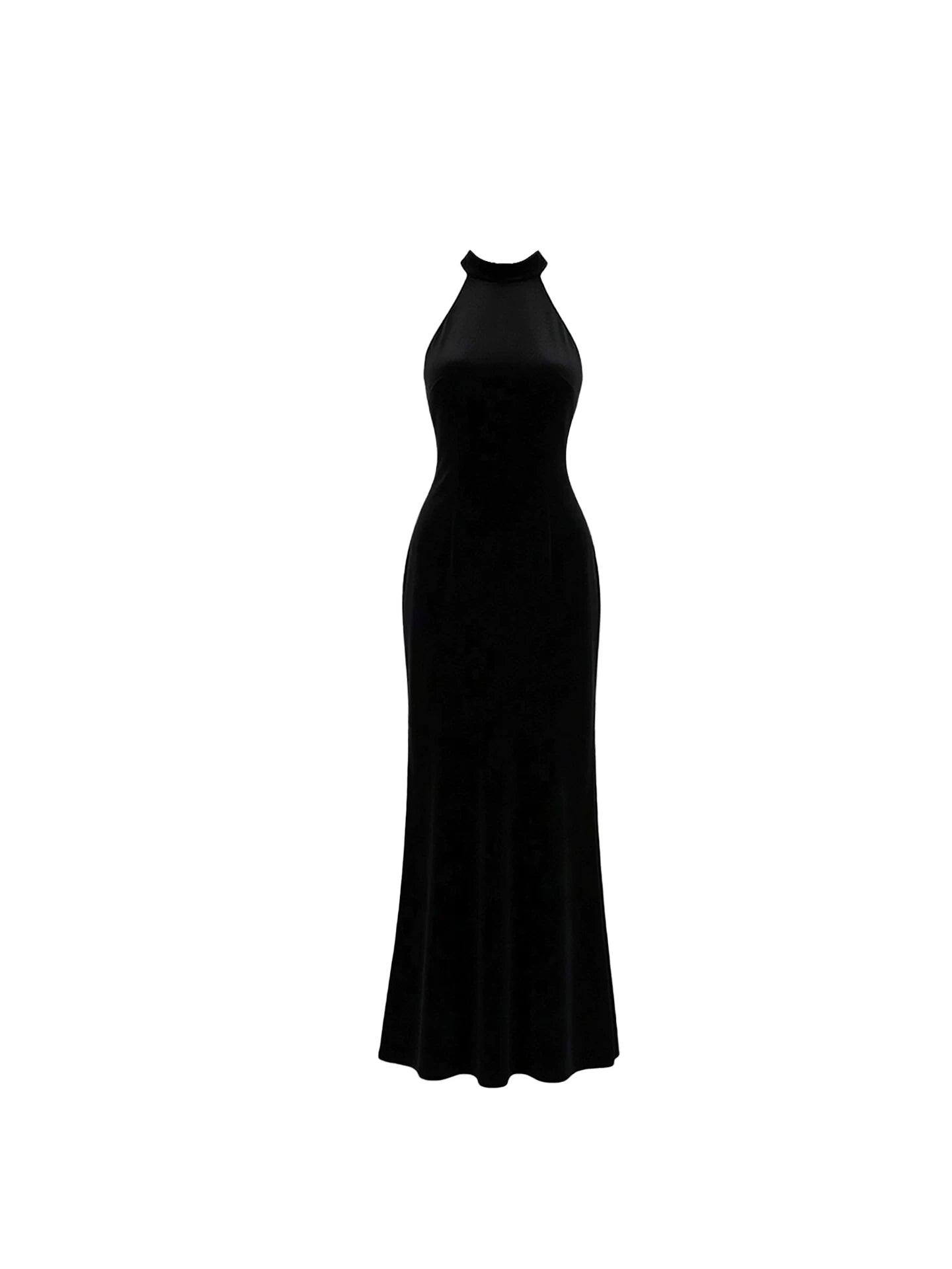 Elegant Evening Events Halter Neck Maxi Dress Sexy Black Mermaid Long Dress AP5926