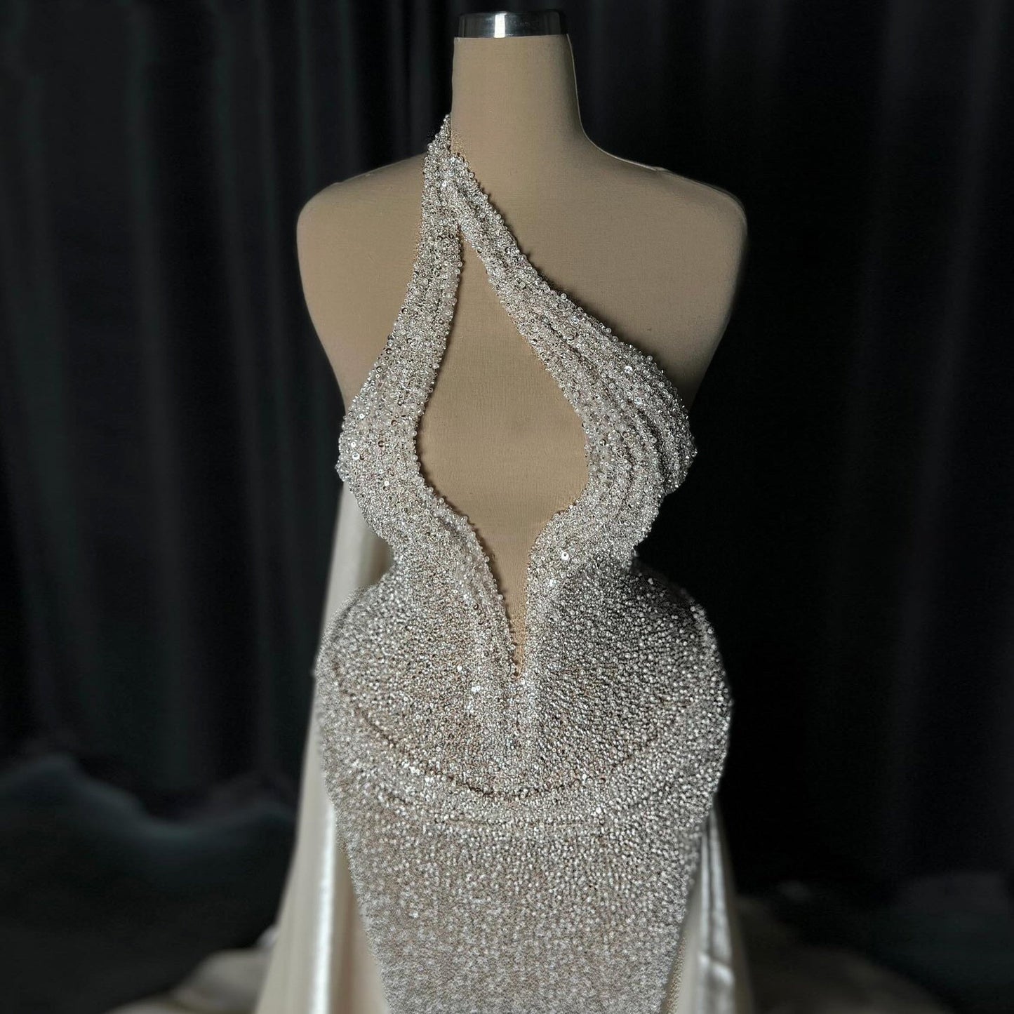 Vogue Sheath One Shoulder Evening Dresses Beading Sequins Prom Dress AP6453