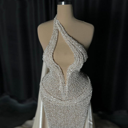 Vogue Sheath One Shoulder Evening Dresses Beading Sequins Prom Dress AP6453