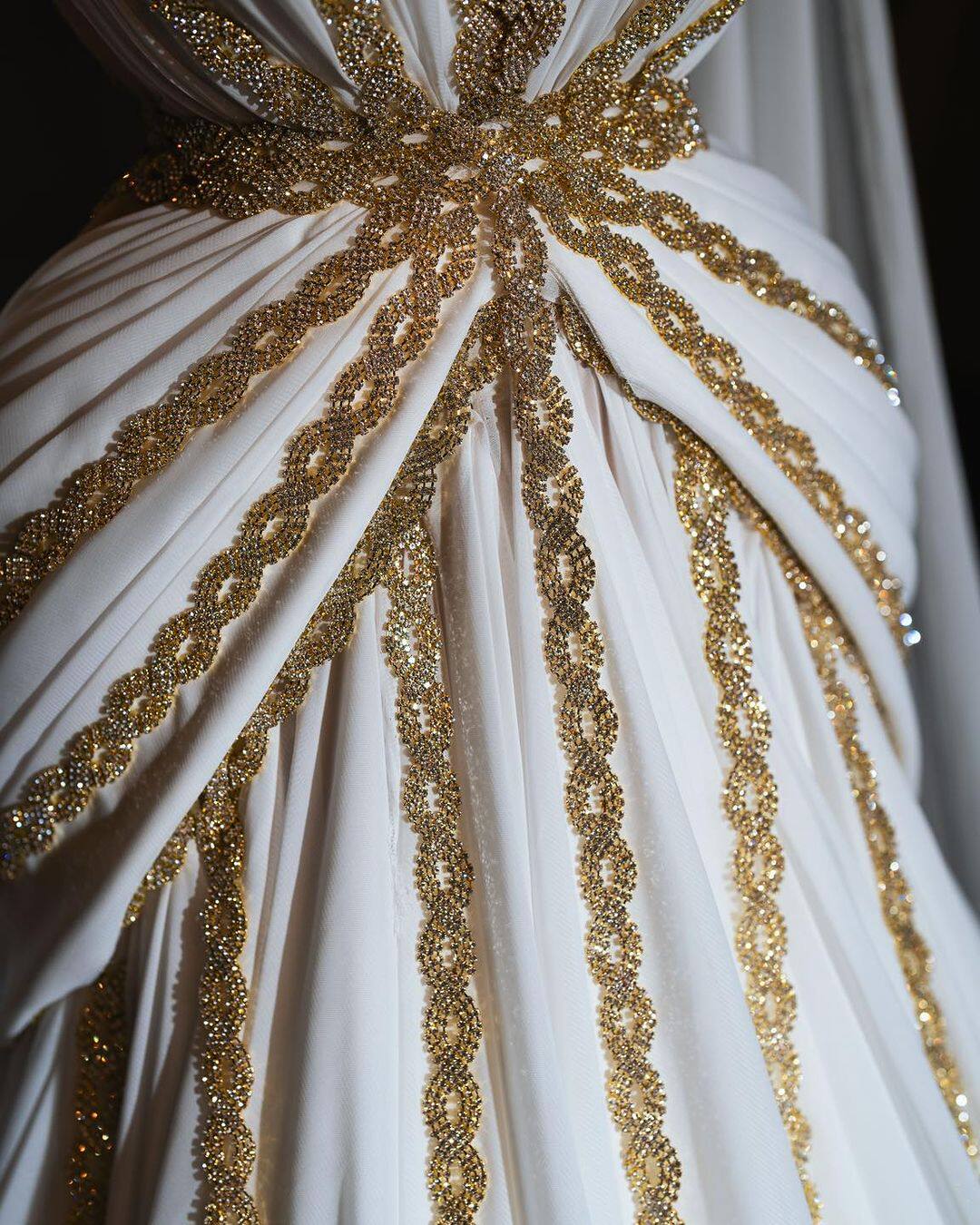 Greek Style White Prom Dress Beaded Halter Neck A-Line Evening Gowns AP6869