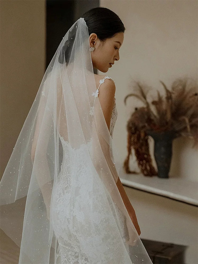 Stylish Appliques Wedding Dress Mermaid Wedding Reception Dress Spaghetti Strap Bridal Gown AP6941