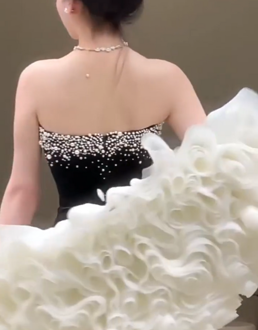 Enchanting Beads Mermaid Prom Dress With Shawl Sweetheart Neck Velvet Formal Dress AP7134