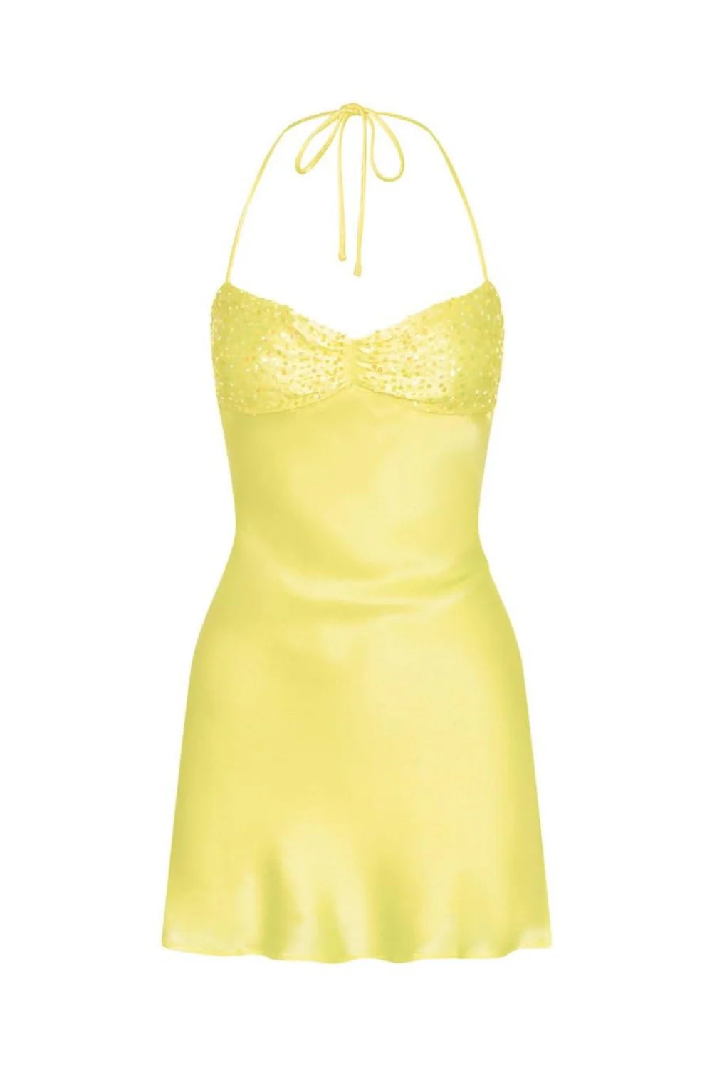 Satin Ruched Bust Lace Up Mini Homecoming Dress with Sequin AS002