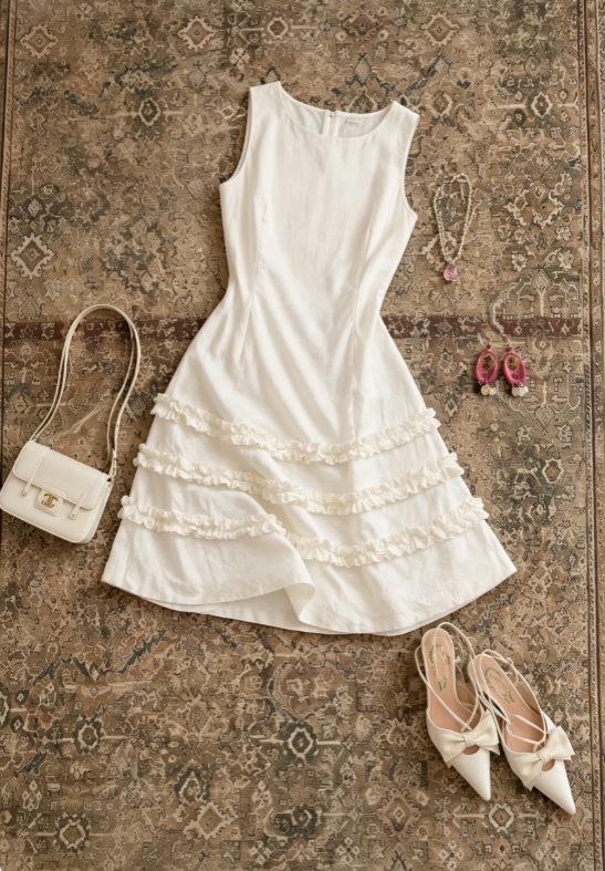 Classic White Sleeveless Round Neck A-Line Short Homecoming Dress AS1720