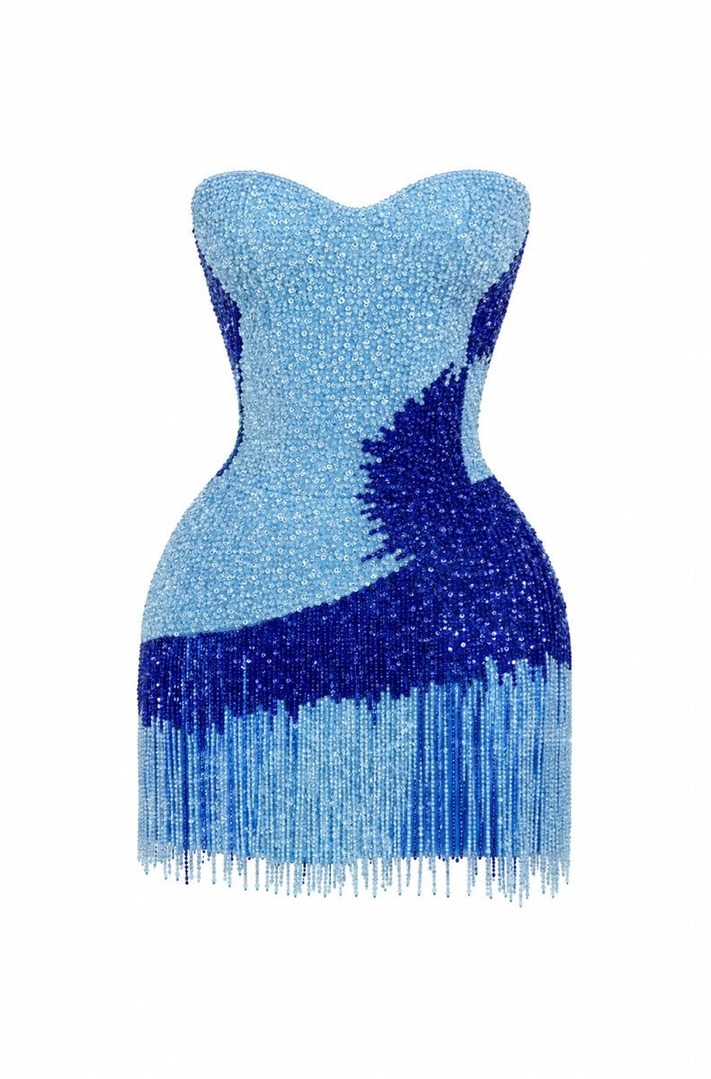 Dazzling Pink Lavender Strapless Sweetheart Beaded Fringe Bodycon Short Homecoming Dress AS2615