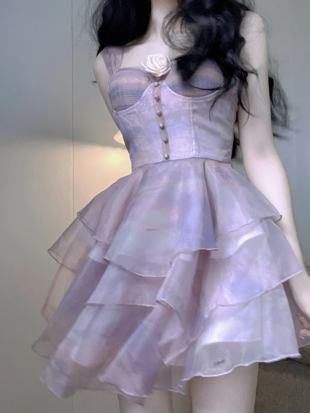 Whimsical Pastel Purple Sweetheart Corset A Line Short Homecoming Dress With 3D Floral Decor AS3035