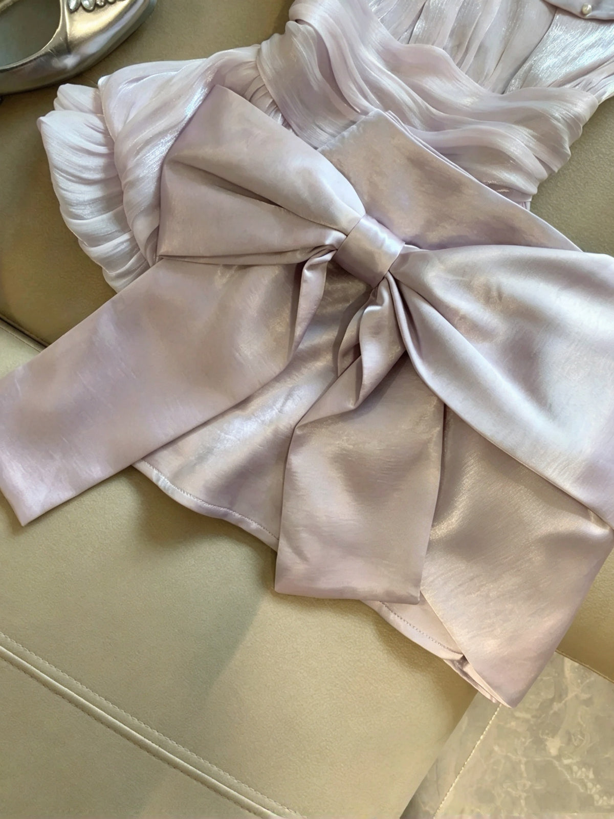 Gorgeous Lavender Strapless Pearl Bow Sheath Short Homecoming Dress Birthday Dress AS3270