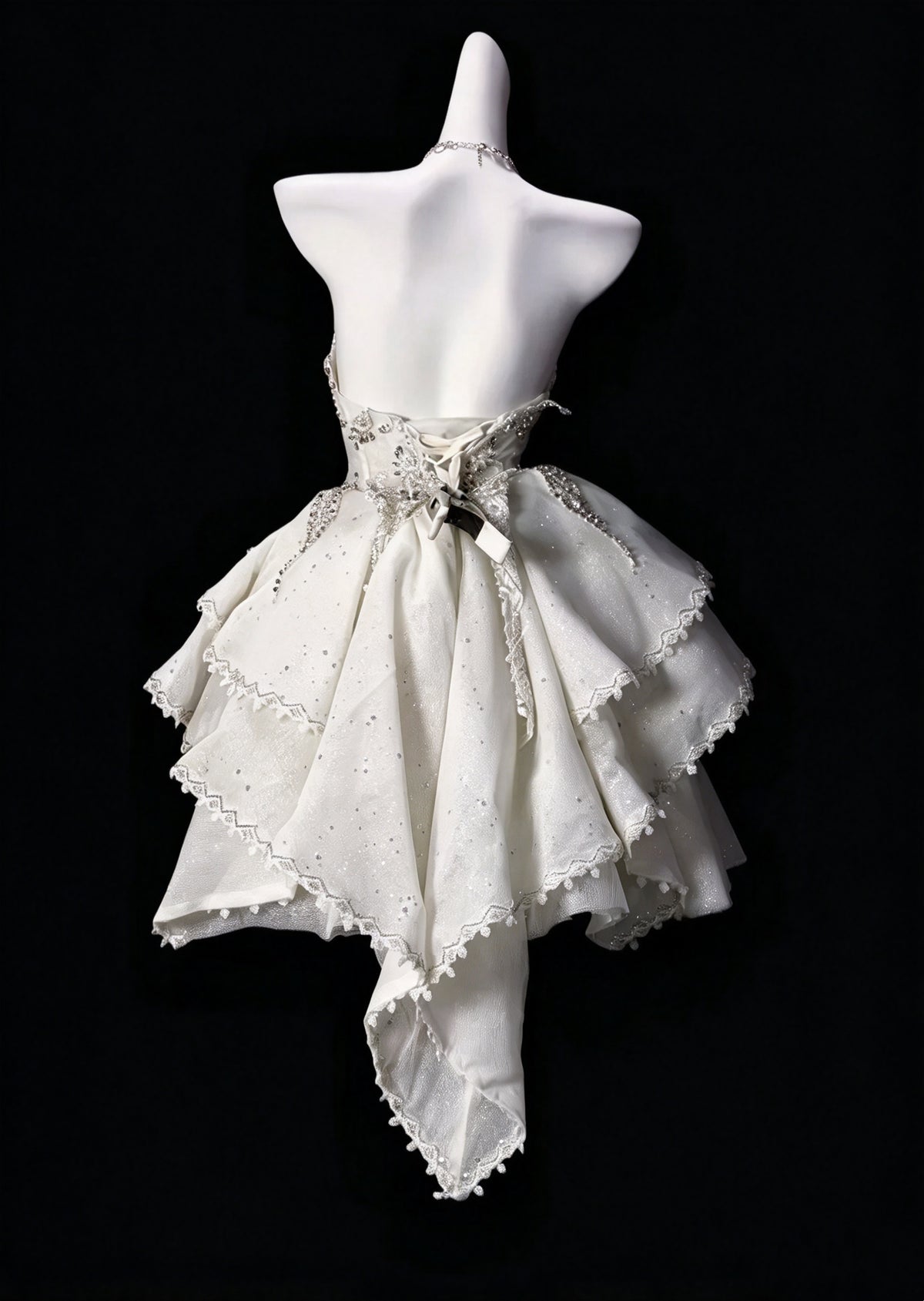 Luxury Ivory Strapless Heavy Beaded Glitter Tulle A Line Short Homecoming Dress Birthday Party Dress AS3491