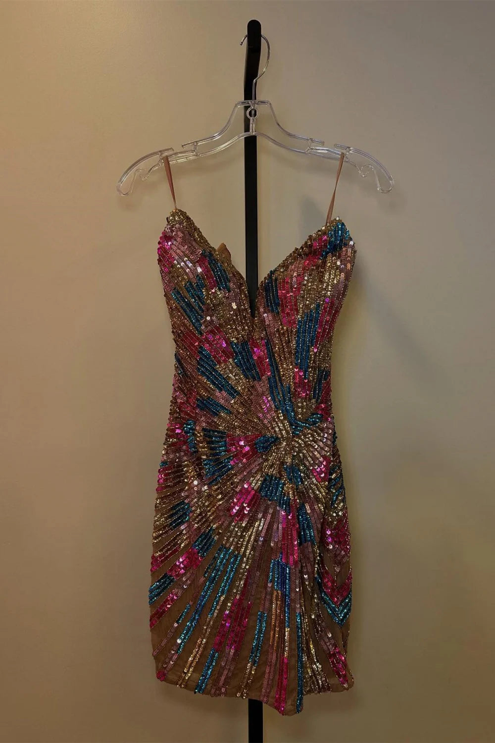 Gorgeous Sparkly Mermaid Strapless Short Sequin Homecoming Party Dress AS354