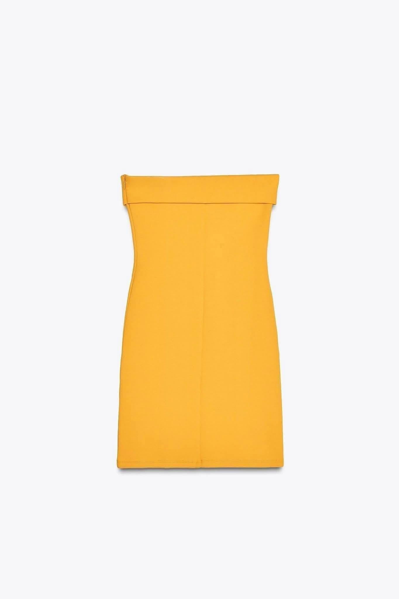 Vibrant Sunflower Yellow Strapless Bodycon Mini Homecoming Dress AS803