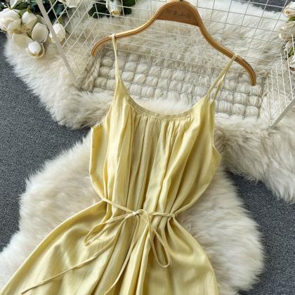 Yellow A-line Short Dress Fashion Dress AP0007