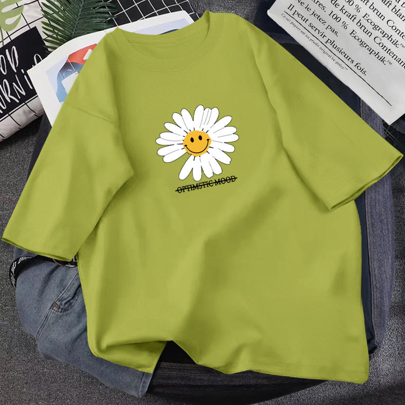 Daisy Smile,cartoon T - Shirt, Loose Fun T - Shirt, Couple T - Shirt AP00023
