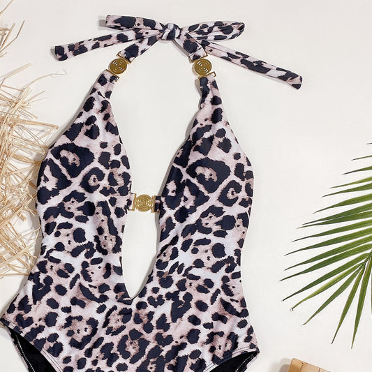 Leopard Print Women's Sexy One-piece Bikini Swimsuit AP00046