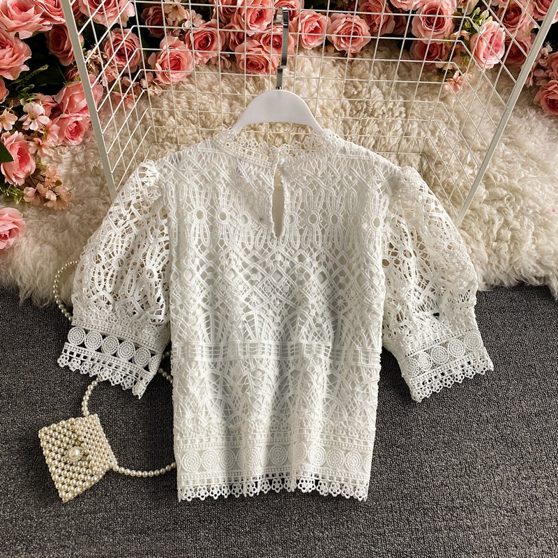 New Fashion Cute Lace Crop Tops T-shirt for Women AP000109