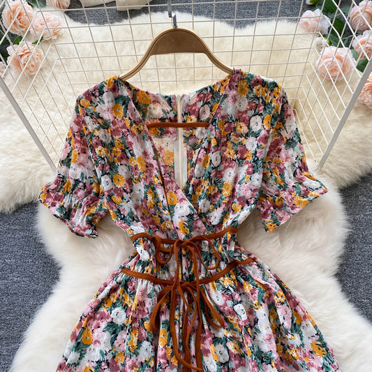 Cute Floral Short Dress A Line Fashion Dress AP00088