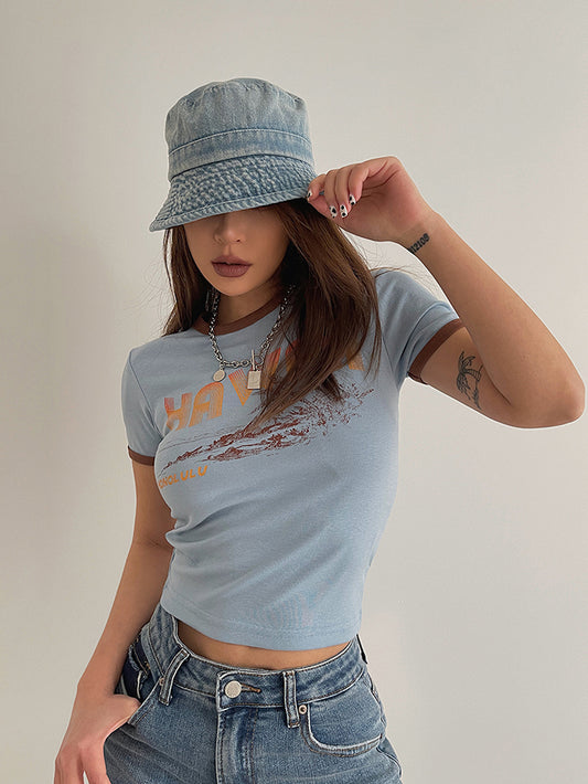 Hawaii Print Cropped Top AP00033