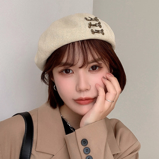Women Beret Four Seasons Breathable Beanie Hat Cap Vintage Elegant Lady French Beret Fashion Casual Sweet Female Beret Hat AP00230