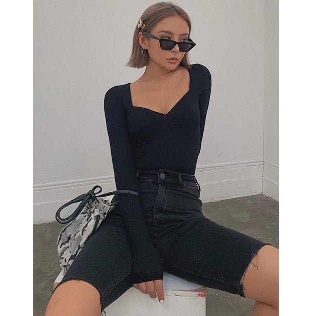 Women's Wrap V Neck Ribbed Tank Tops Fitted Shirt AP00032