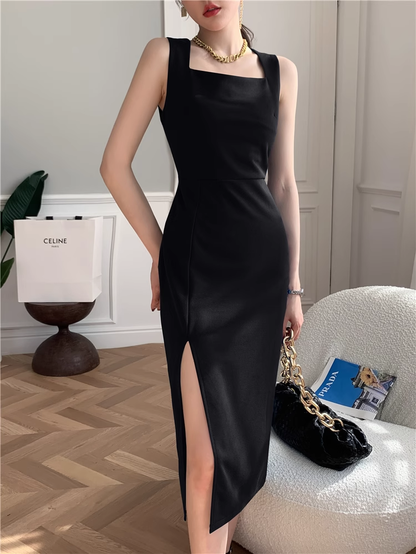 New Stylish Design Elegant Split Spaghetti Strap Dress  AP0262