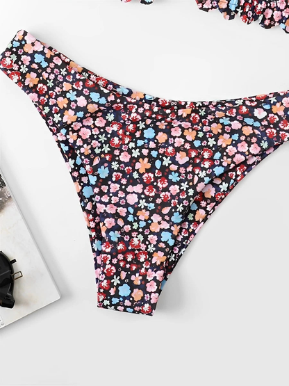 Floral Ruffle Trim Bikini Set Womens Swimwear Two-piece AP000135