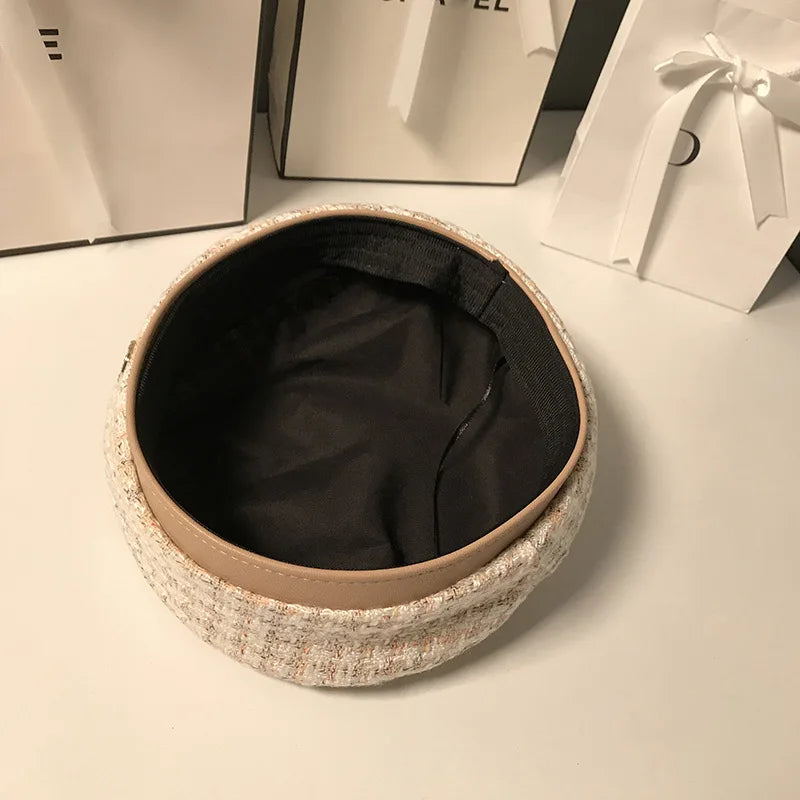 Elegant Tweed Beret Hat With Classic Design AP00226
